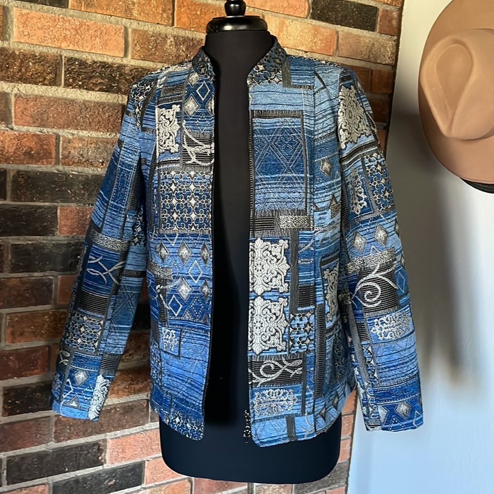 Susan Graver‎ Blue Textured Jacket XS